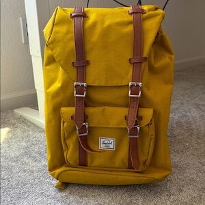 Herschel Supply Company Mustard Laptop Backpack with Tan Straps